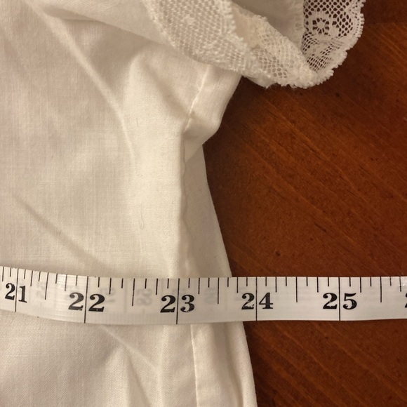 Vintage XL French Maid white midi night gown 80s Cotton - Picture 8 of 8